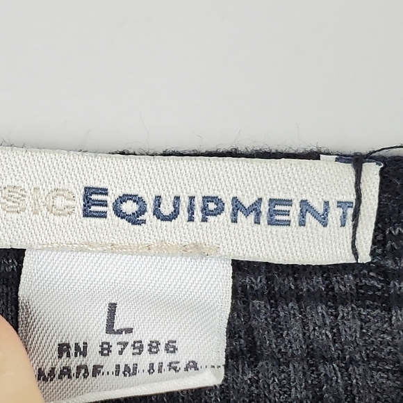 Basic Equipment Gray Black Top Large - Picture 3 of 5